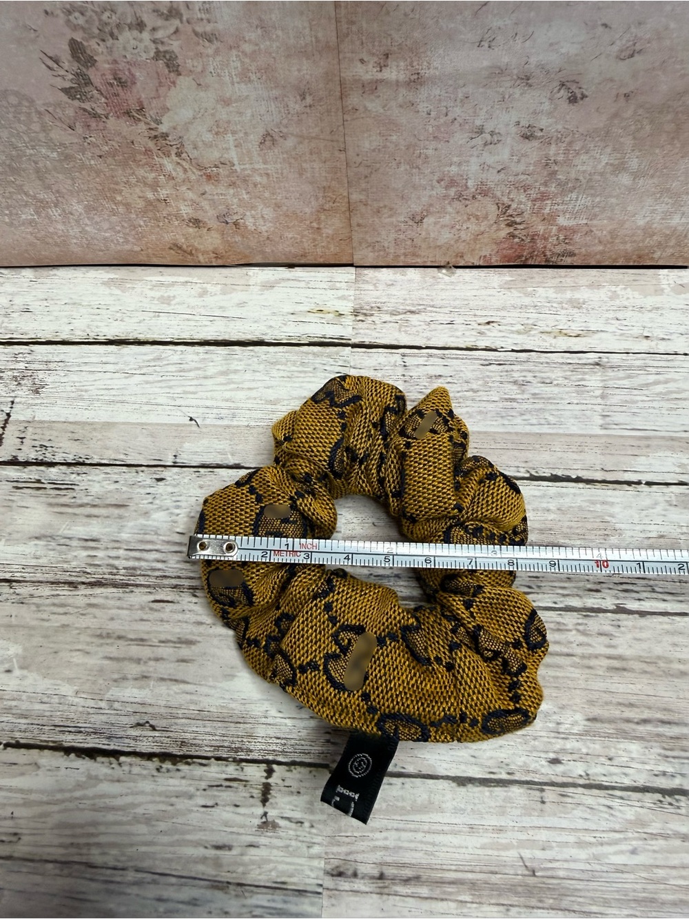 Fashion monogram emblem hair tie scrunchie